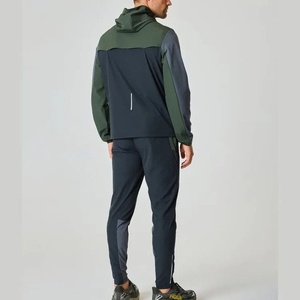 Chaqueta Deportiva con Capucha y Bloques de Color para Hombre, Cortavientos de Manga Larga con Cremallera, Ligera de Poliéster, para Otoño, Corte Regular - Product Image 3
