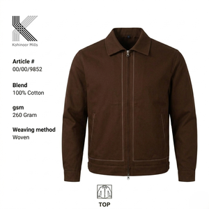 Best Selling Custom Men’s Cotton Twill Filled <b>Lined</b> Long Sleeve Button Down Winter <b>Coat</b> Zipper Up Jacket for Men Full Sleeve - Product Image 1