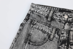 ARZINEN INDUSTRY Jean en denim ample à jambe large pour homme, taille mi-haute, délavage neige, vintage, 100% coton, tissé uni, coupe-vent et imperméable - Product Image 4