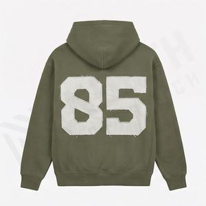 Sweat-shirts à capuche oversize en crochet pour hommes, personnalisables, respirants, 100 % coton, impression personnalisée, logo de marque, haut en molleton personnalisé - Product Image 2