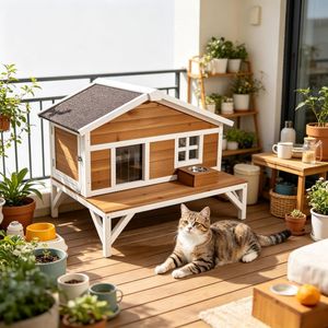 Cuccia Moderna di Lusso Isolata per Gatti, Arredo per Animali Domestici a Motivo Solido per Razze Grandi, Uso Interno ed Esterno - Product Image 4