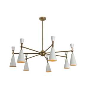 Mid Century Modern Brass Chandelier Geometric Ceiling Light Fixture Indoor - Product Image 6