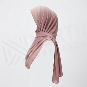 Women Solid Color Chiffon Hijab Breathable Daily Wear Islamic Scarf Shawl - Product Image 3