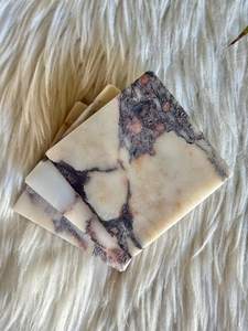 Posavasos Cuadrados de Mármol Calacatta Viola Hechos a Mano, Vajilla de Lujo, Regalo para el Hogar - Product Image 2