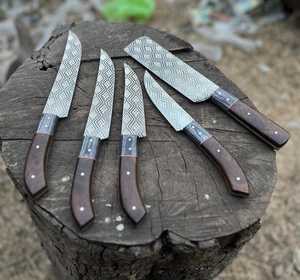 Ensemble de couteaux de chef professionnels en acier forgé à haute teneur en carbone, manche ambidextre en os, couteaux utilitaires durables pour OEM - Product Image 5