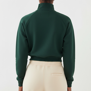 Sweat-shirt d'hiver respirant à col montant et fermeture éclair, coupe courte, style décontracté, prix de gros abordable - Product Image 6