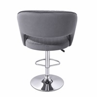 Tabouret de bar en velours DM réglable en hauteur, pivotant à 360°, base ronde chromée, dossier rembourré en forme de baril, pour restaurant, bar, cuisine, vente en gros