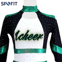Uniforme de cheerleading pour femmes, mode, haute qualité, strass, couleur personnalisée, respirant, 100% polyester, 220g