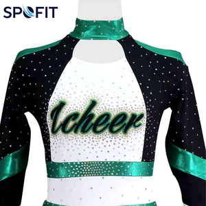 Uniforme de cheerleading pour femmes, haute qualité, strass, couleur personnalisée, respirant - Product Image 5