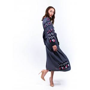 Vestidos ucranianos de encaje con cuello redondo y estilo dulce, nuevo diseño, vestido bohemio para mujer, de algodón y lino, al mejor color y al mejor precio. - Product Image 4