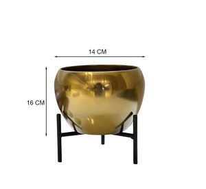 Pot de fleurs en métal avec support pour plantes pour salon, balcon, jardin, intérieur, extérieur, conteneur pour plantes, pot de fleurs décoratif moderne - Product Image 4
