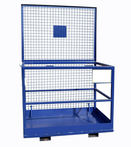 Plateforme de travail en cage de sécurité pour chariot élévateur en acier, personnalisée en usine, 1200 kg, robuste, galvanisée, thermolaquée, réglable sur trois niveaux - Product Image 3