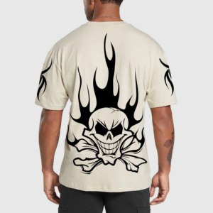 Camiseta de algodón de manga corta con cuello redondo para hombre, antiarrugas, ecológica, con estampado de letras negras, estilo urbano, talla grande - Product Image 3
