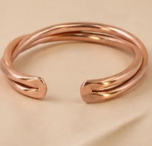 Bracelet manchette élégant en cuivre à design artistique superposé pour le bien-être – Cadeau promotionnel original au design exquis - Product Image 2