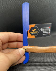 Premium Quality Wooden Straight Edge Razor for Men Single <b>Blade</b> Stainless Steel Manual Face/<b>Barber</b> Shaving Customized Color Logo - Product Image 2