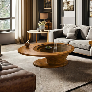 Mesa Auxiliar al por Mayor, Mesa de Centro Rústica para Sala de Estar, Mesa de Centro de Madera Maciza, Decoración de Madera Natural Hecha a Mano, Diseño Único - Product Image 2