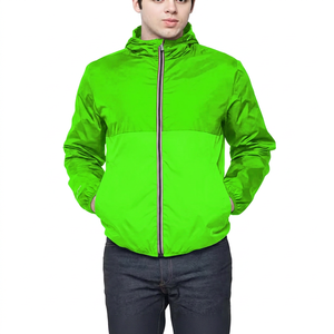 Men's Hooded Color Blocking Jacket Windproof Zipper Closure Casual Autumn Wear Regular Fit Polyester Material - Product Image 5