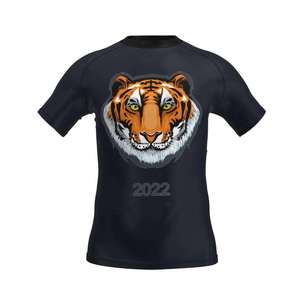 Camiseta de Compresión de Manga Corta para Hombre con Estampado de Cabeza de Tigre, Secado Rápido, Diseño de Logotipo en la Espalda 2022 - Product Image 1