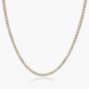 Collier tennis en diamants de laboratoire certifiés IGI 7CTW, or blanc 14 carats, collier de luxe pour femmes, diamants en ligne droite - Product Image 5