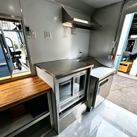 Camion de restauration avec vitrine, remorque de traiteur mobile entièrement équipée, chariots mobiles d'extérieur pour bière, glaces, café et granités