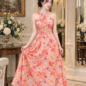 Vestidos plisados de moda para mujer, cintura natural, corte ajustado, sin tirantes, de gasa, casuales, lavables, precio de fábrica, personalizados - Product Image 3