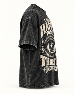 ฉันยินดีที่ได้เห็นเสื้อยืดคอตตอนวินเทจทรงโอเวอร์ไซส์ของ Thorfin Industry สำหรับผู้ชาย แขนสั้น คอกลม พิมพ์ลาย ราคาขายส่ง - Product Image 6