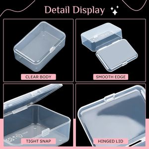 Set di 6 Contenitori Rettangolari Trasparenti in Plastica con Coperchi, Piccoli Organizzatori per Perline, Astucci per Pastelli, Porta Mollette per Capelli (3 Confezioni) - Product Image 3