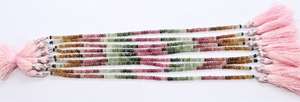 Cuentas facetadas de turmalina natural multicolor de 3-3.5 mm, cuentas sueltas de turmalina sandía para la fabricación de joyería, suministros a granel, 8 pulgadas. - Product Image 3