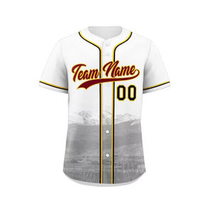 Maillot de baseball personnalisé OEM en soie imprimée, col en V, pour l'été, séchage rapide, respirant, antibactérien, coupe confortable, haute qualité - Product Image 2