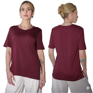 เสื้อยืดผู้หญิงคุณภาพสูง เป็นมิตรกับสิ่งแวดล้อม เนื้อผ้านุ่ม ระบายอากาศได้ดี ให้ความรู้สึกสดชื่น ไซส์ใหญ่ ทรงหลวม สวมใส่สบาย ยืดหยุ่นได้ เหมาะสำหรับใส่ทุกวัน เนื้อผ้าเรียบลื่น - Product Image 1