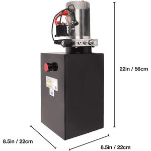 Unidad de Potencia Hidráulica de 15 Cuartos y 12V de Acción Simple con Depósito Metálico y Control Remoto para Remolques Basculantes y Elevación de Vehículos - Product Image 2