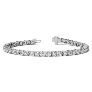 Bracelet tennis en or 14 carats avec diamants ronds brillants de 4 mm cultivés en laboratoire, bracelet et jonc tendance unisexe, cadeau - Product Image 2