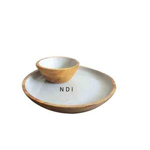 Assiette de service en bois émaillée de qualité durable pour la restauration, la décoration et l'équipement de service à bas prix - Product Image 2