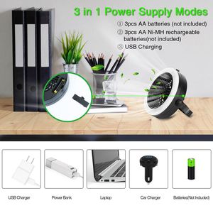 Ventilatore LED Portatile 2-in-1 per Campeggio, Escursionismo, Viaggi - Funzionamento a Batteria/USB, Lanterna con Gancio e Funzione di Raffreddamento - Product Image 5