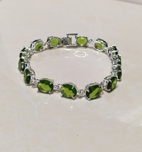 Pulsera de Plata con Peridoto y Topacio Natural, Plata de Ley 925, Hecha a Mano, Joyería de Lujo al por Mayor - Product Image 3