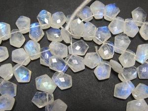 Pierre de lune bleu feu fantaisie forme à facettes blanc arc-en-ciel brillant pierre de lune perles de pierres précieuses fabrication de bijoux naturel bonne qualité - Product Image 3