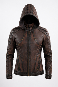 Men's Brown Denim Reversible Waterproof Tree <b>Camo</b> Safari <b>Jacket</b> Distressed Ribbed Studded Vintage Casual Outerwear - Product Image 3