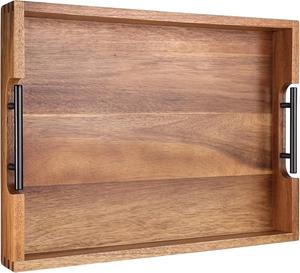 Elegante bandeja redonda de almacenamiento y servicio con borde elevado y asas decorativas, perfecta para exhibir y organizar en la mesa. - Product Image 4