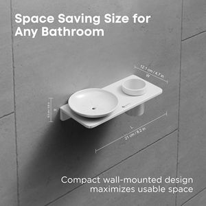 Grand porte-savon carré en verre avec support mural, accessoire de salle de bain, base en métal résistant à la rouille, plateau de rangement pour savon pour la baignoire - Product Image 4