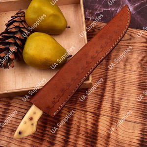 Industrial Grade Top Notch Quality Handmade Damascus Steel Professional Fillet <b>Knife</b> 7-inch Blade Camel <b>Bone</b> <b>Handle</b> Leather - Product Image 3