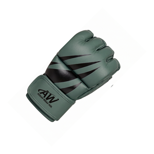 Askar Wear Ind. Gants de MMA demi-doigts en cuir PU avec support de poignet Velcro pour l'entraînement aux arts martiaux - Product Image 4
