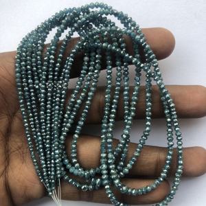2mm 3mm Natural Blue Diamond Stone Faceted Rondelle Gemstone Beads Strand IGI Certified for Jewelry Making AAA Quality Bulk 2026 - Product Image 3