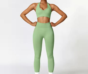 Livraison Gratuite – Leggings de Sport Taille Haute de Haute Qualité, Tenue de Sport Sans Coutures pour Musculation et Exercice, Ensemble Yoga 2 Pièces pour Femme, OEM - Product Image 4