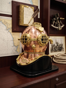 Casco de Buceo Metálico Antiguo Vintage, Casco Náutico Steampunk, Decoración Marítima, Réplica Coleccionable de Casco de Buzo para el Hogar - Product Image 2
