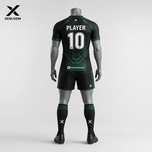 Conjunto de Camiseta de Rugby para Hombre X Sports City, Sublimada, 100% Poliéster, Cuello en V, Manga Corta, Absorbe la Humedad, para Todas las Temporadas - Product Image 2