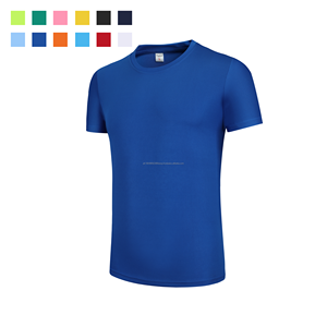 เสื้อยืดสำหรับใส่ไปยิมย้อมสีล้วนสำหรับใส่ได้ทั้งชายและหญิงผ้าโพลีเอสเตอร์แห้งเร็วแบบ100% - Product Image 1