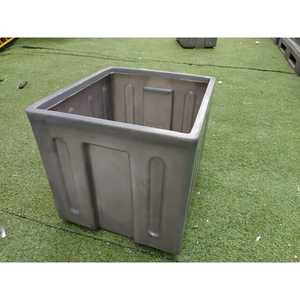 Plastic <b>Crate</b> Solid Box Stackable Logistic <b>Storage</b> Container Gray - Product Image 3