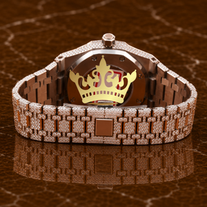 Luxury Classic Fashion Simple Square Shape Diamond Men's Watch Rose Gold Leather Band Roman Pink Dial Stainless Steel Case - Product Image 4