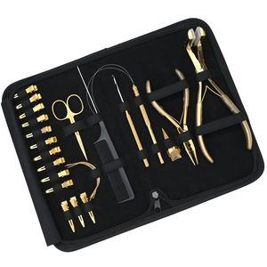 Wholesale Hair Extension Tool Kit Three Hole Crimping Plier Tap In Plier Hair Pulling Hook Loop Tool Swing <b>Needles</b> Comb - Product Image 1