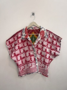 Bohemian Hippie Style Handmade Kantha Crop <b>Jackets</b> Poncho Boho Top - Product Image 6